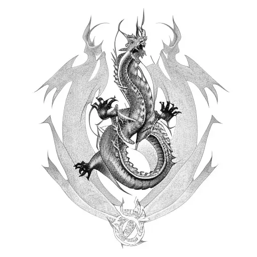 Nordic Dragon full body  tattoo design idea