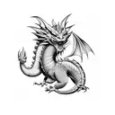 Nordic Dragon full body  tattoo design idea