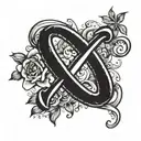 infinite love with letter M inside tattoo design idea