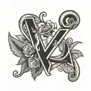 infinite love with letter M inside tattoo design idea