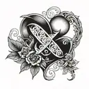 infinite love with letter M inside tattoo design idea