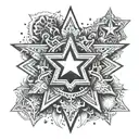 A badge of honor symbolizing sobriety and faith, incorporating elements of Jesus and a sheriff's star tattoo design idea