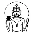 modern goddess sekhmet drinking coffee tattoo design idea