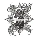 Royal persistent, successful, alone, broken but victorious, beast  tattoo design idea