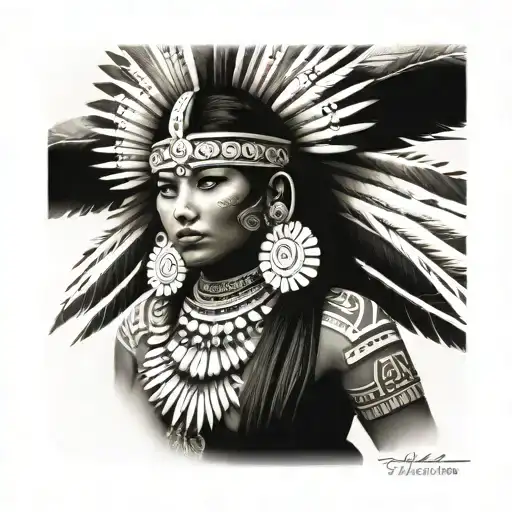 Aztec princess tattoo design idea