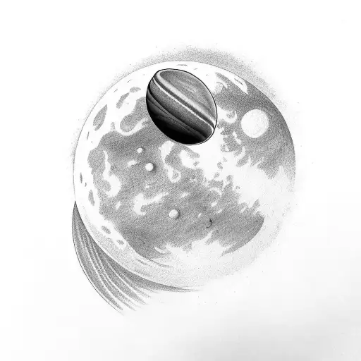 recordar a una persona con Saturno, la luna y Plutónrecordar a un casi algo con Saturno, la luna y Plutón tattoo design idea
