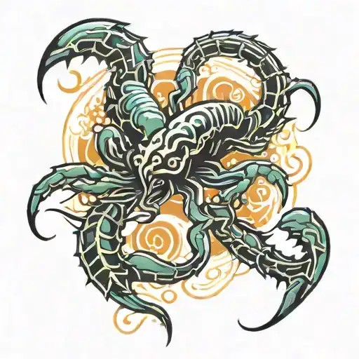 Scorpio Aquarius tattoo design idea