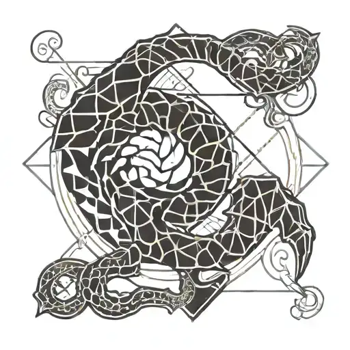 Scorpio and Aquarius and love  tattoo design idea