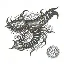 Scorpio Aquarius tattoo design idea