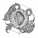 Scorpio Aquarius tattoo design idea