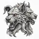 cerberus head made tattoo design idea