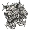 cerberus head made tattoo design idea