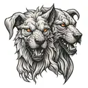 cerberus head made tattoo design idea