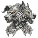 cerberus head made tattoo design idea