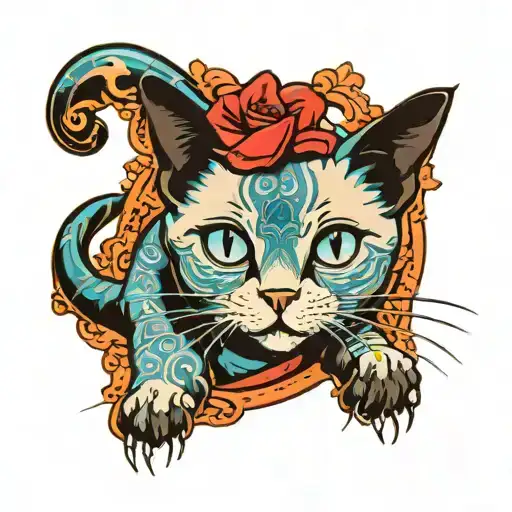 siamese cat as a nurse  tattoo design idea