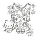 kuromi hello kitty tattoo design idea