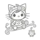 kuromi hello kitty tattoo design idea