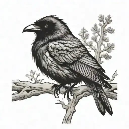 Raven forest "fear the raven nevermore" tattoo design idea