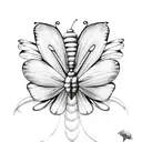 Butterfly with flowers. simple and fancy tattoo design idea