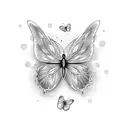 Butterfly with flowers. simple and fancy tattoo design idea