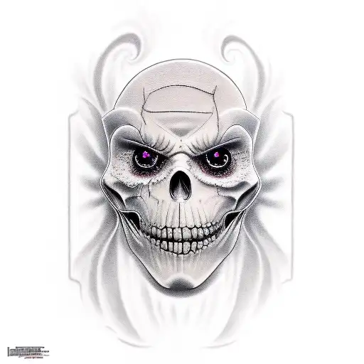 ghost face tattoo design idea