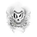 ghost face tattoo design idea