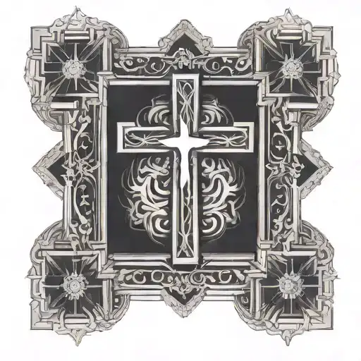 cross and empty tomb  tattoo design idea