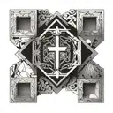 cross and empty tomb  tattoo design idea