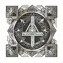 cross and empty tomb  tattoo design idea