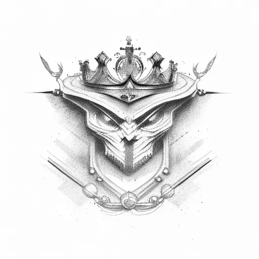  V crown  tattoo design idea