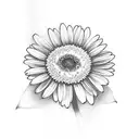 Daisy and butterfly  tattoo design idea