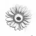 Daisy and butterfly  tattoo design idea