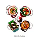 collage of football, travel, music, food, love, Manchester United tattoo design idea