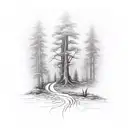 two roads diverged in a wood and I, I took the one less traveled by and that has made all the difference tattoo design idea
