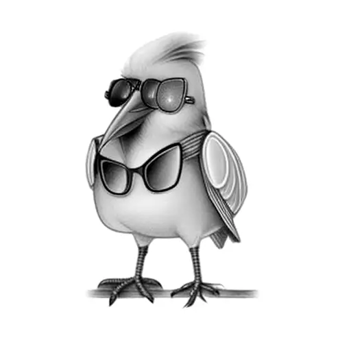 a yellow bird with glasses and a hat tattoo design idea