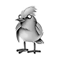 a yellow bird with glasses and a hat tattoo design idea