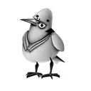 a yellow bird with glasses and a hat tattoo design idea