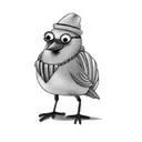 a yellow bird with glasses and a hat tattoo design idea