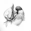 featherly friends bird tattoo design idea