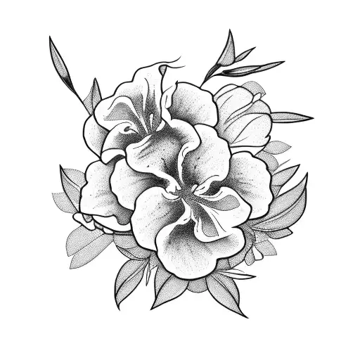 oleander flower tattoo design idea