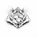 two hands reaching out to grasp tattoo design idea