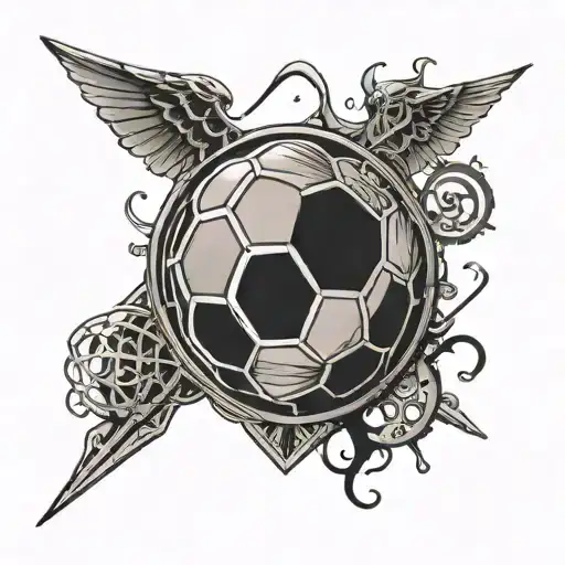 create a tattoo that shows my love of soccer, lord of the rings, star wars, pirates of the caribbean and harry potter tattoo design idea