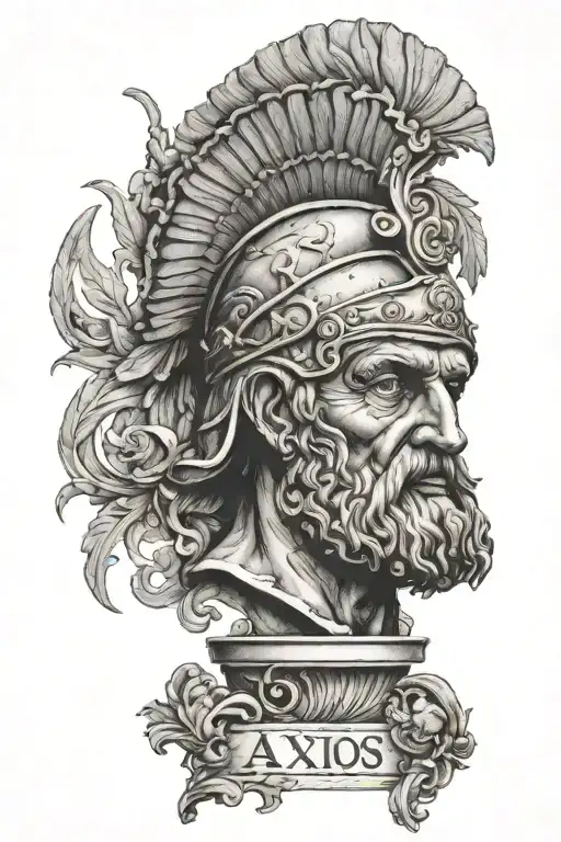 Word Axios with Roman General   tattoo design idea