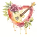 art music gardening rock n roll tattoo design idea
