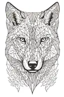 wolf head, turkish wolf looking forward tattoo design idea