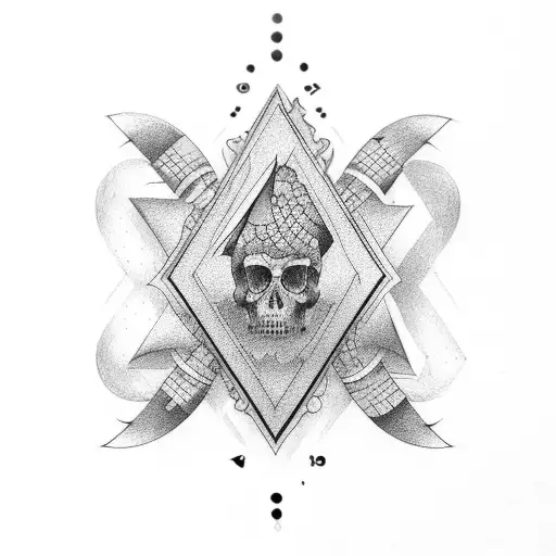 black dice showing numbers 4 and 3 tattoo design idea