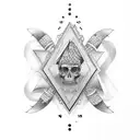 black dice showing numbers 4 and 3 tattoo design idea