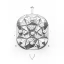 black dice showing numbers 4 and 3 tattoo design idea