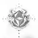 black dice showing numbers 4 and 3 tattoo design idea