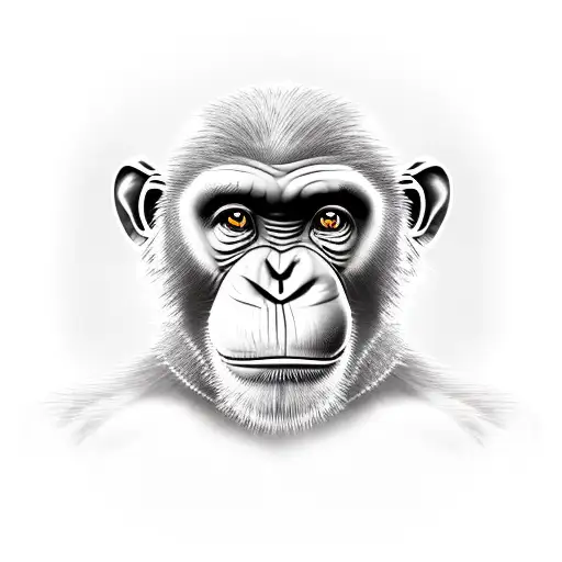 sophisticated chimp tattoo design idea